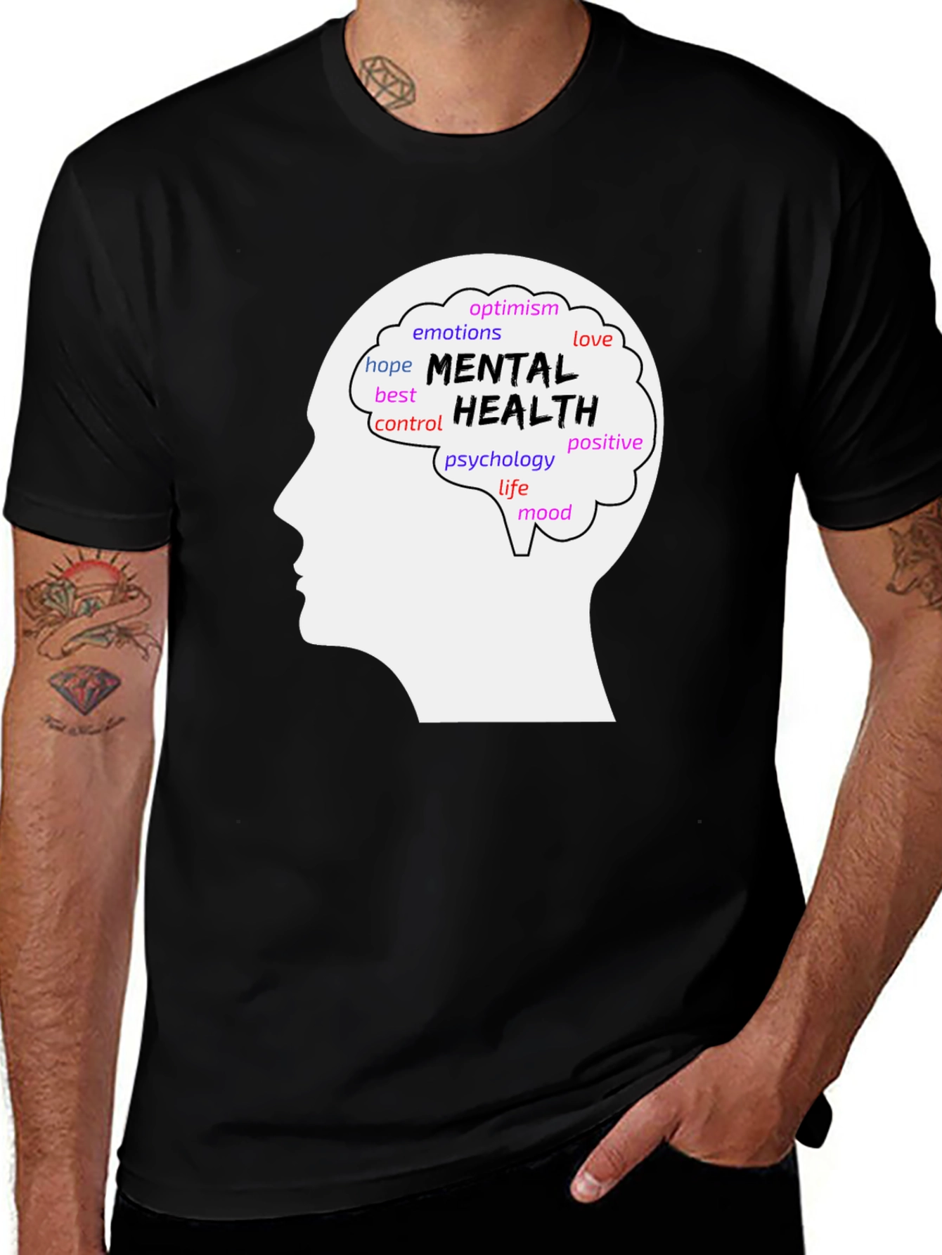 Mental Health Awareness T-Shirt - Brain Silhouette