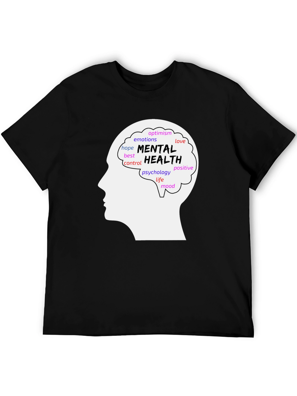 Mental Health Awareness T-Shirt - Brain Silhouette