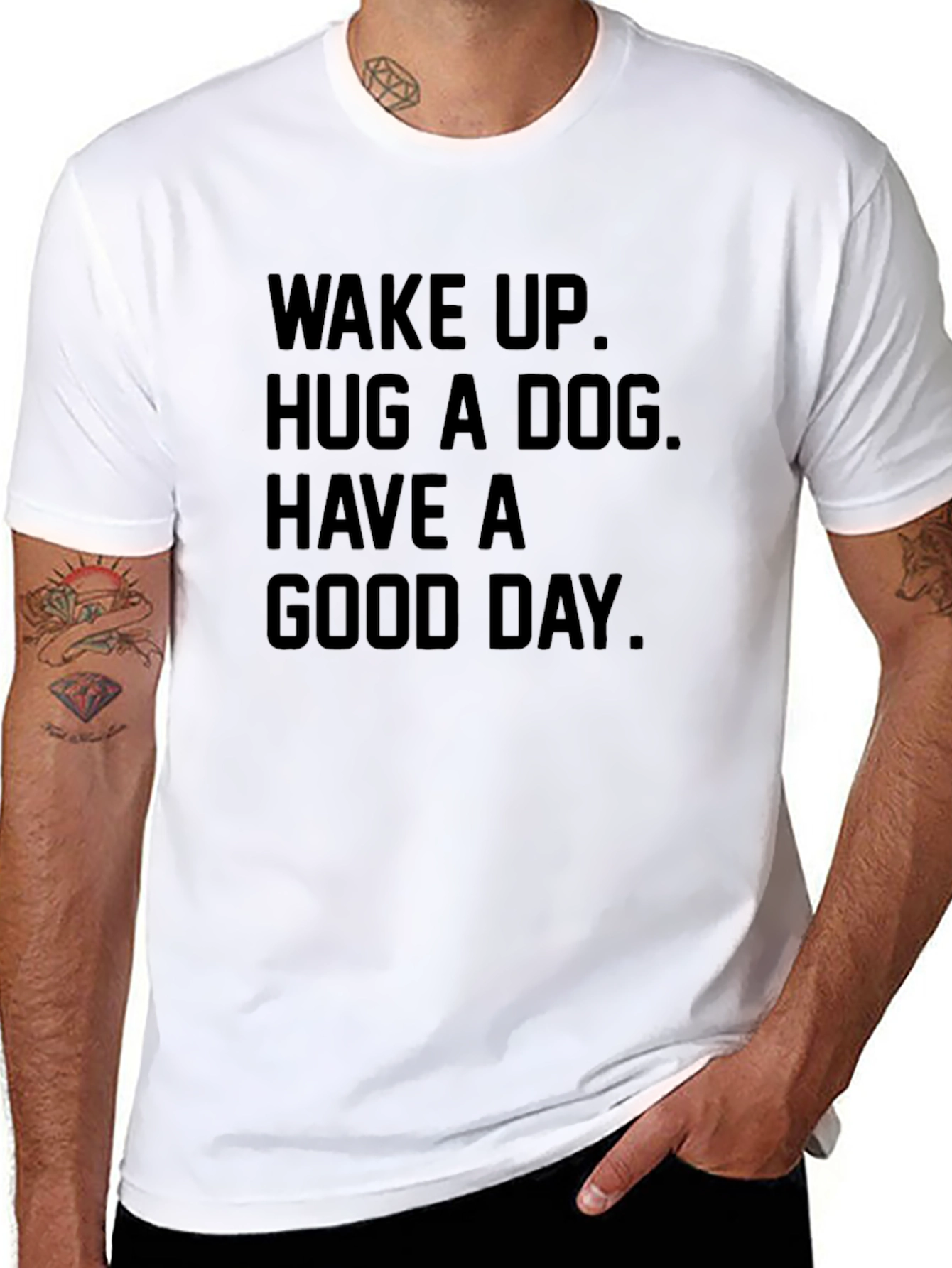 Wake Up Hug a Dog Good Day T-Shirt
