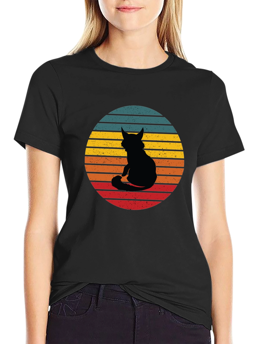Retro Cat Silhouette T-Shirt