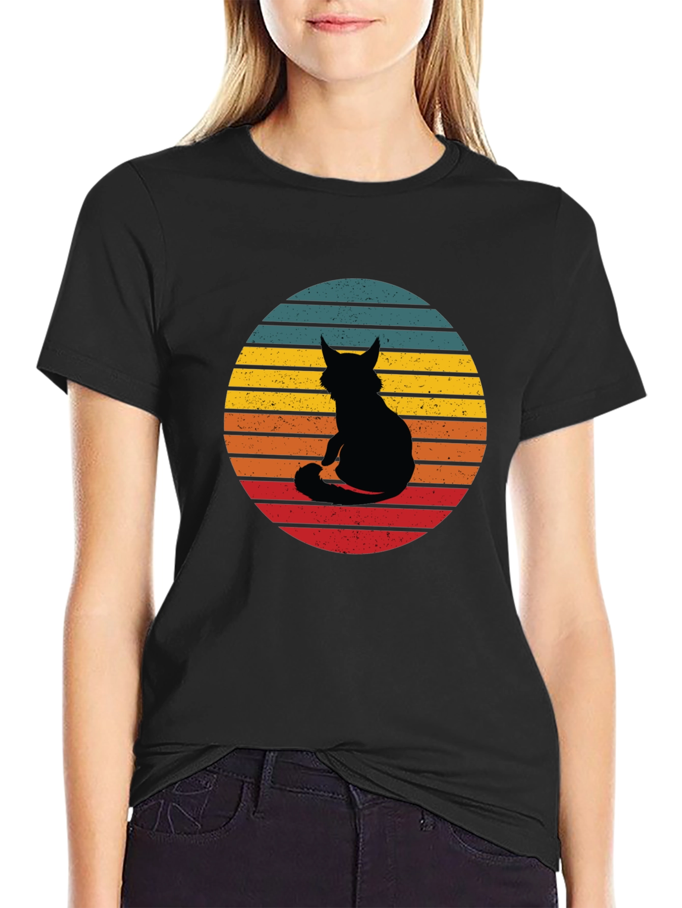 Retro Cat Silhouette T-Shirt