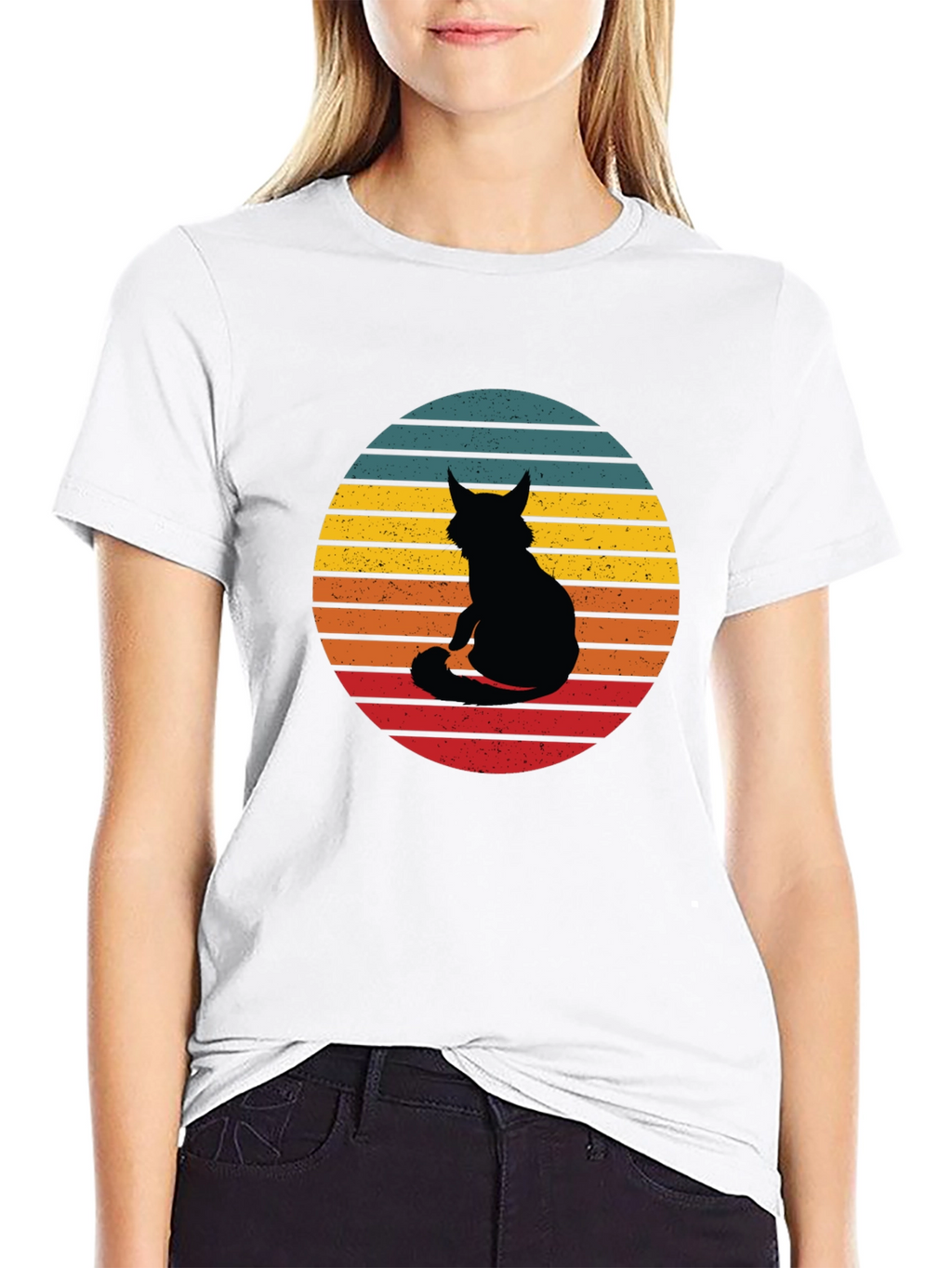 Retro Cat Silhouette T-Shirt