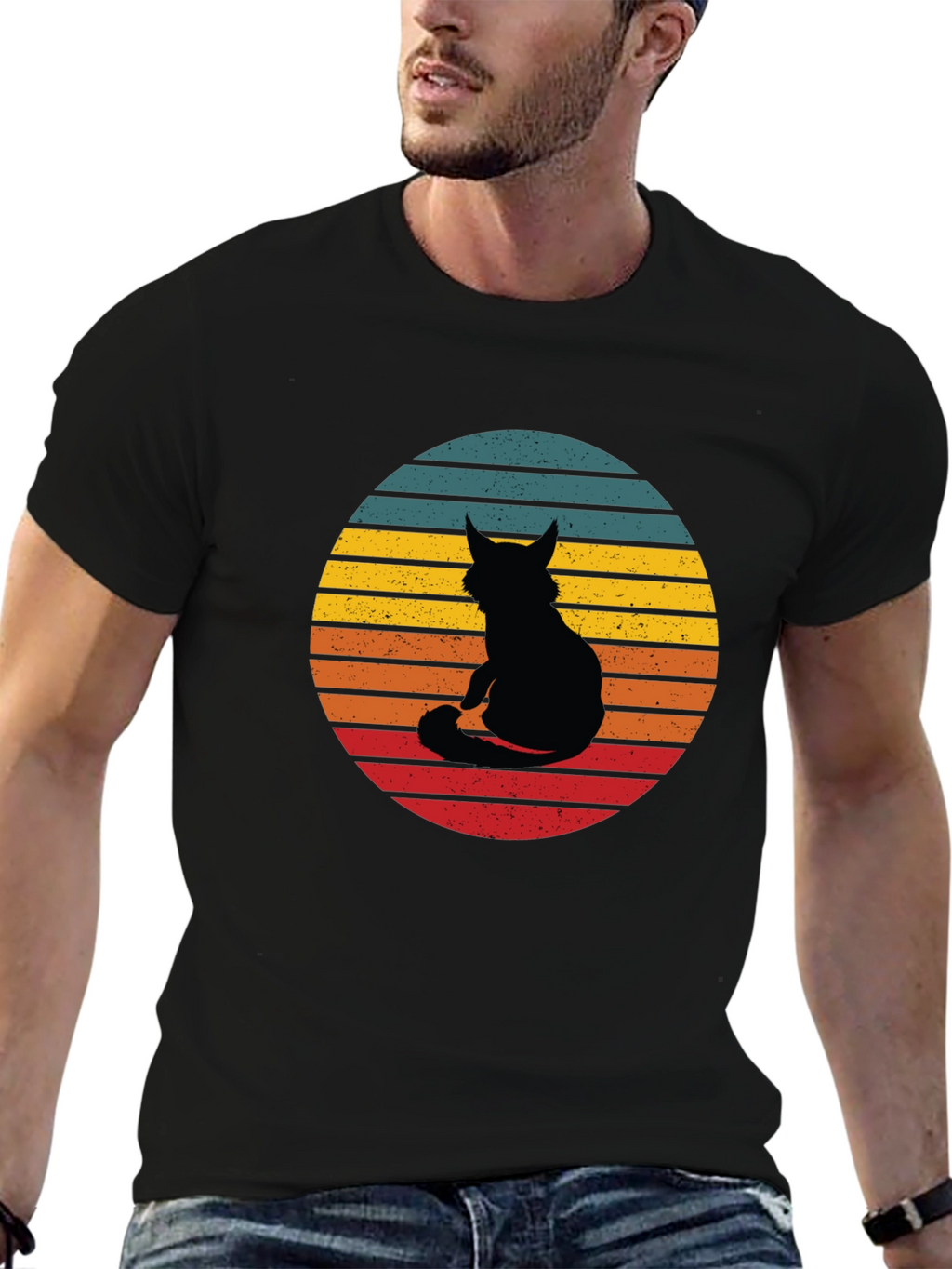 Retro Cat Silhouette T-Shirt