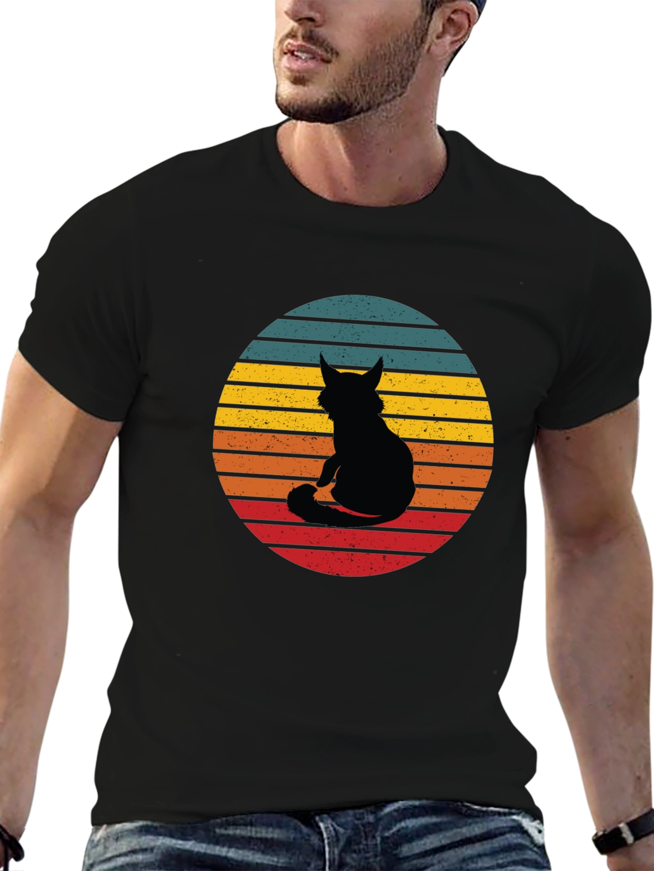 Retro Cat Silhouette T-Shirt
