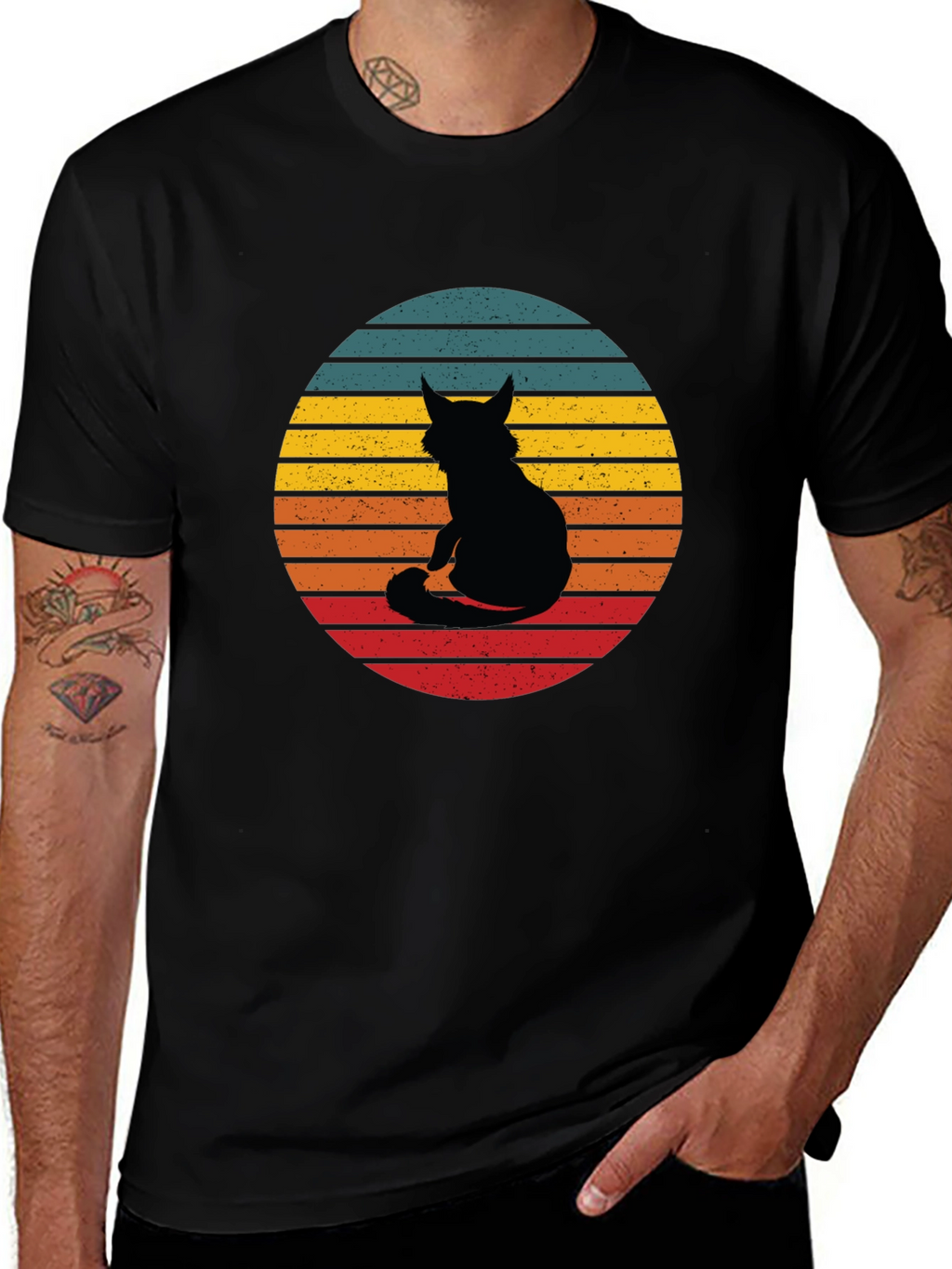 Retro Cat Silhouette T-Shirt
