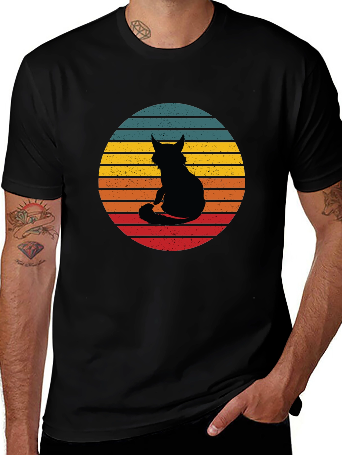 Retro Cat Silhouette T-Shirt