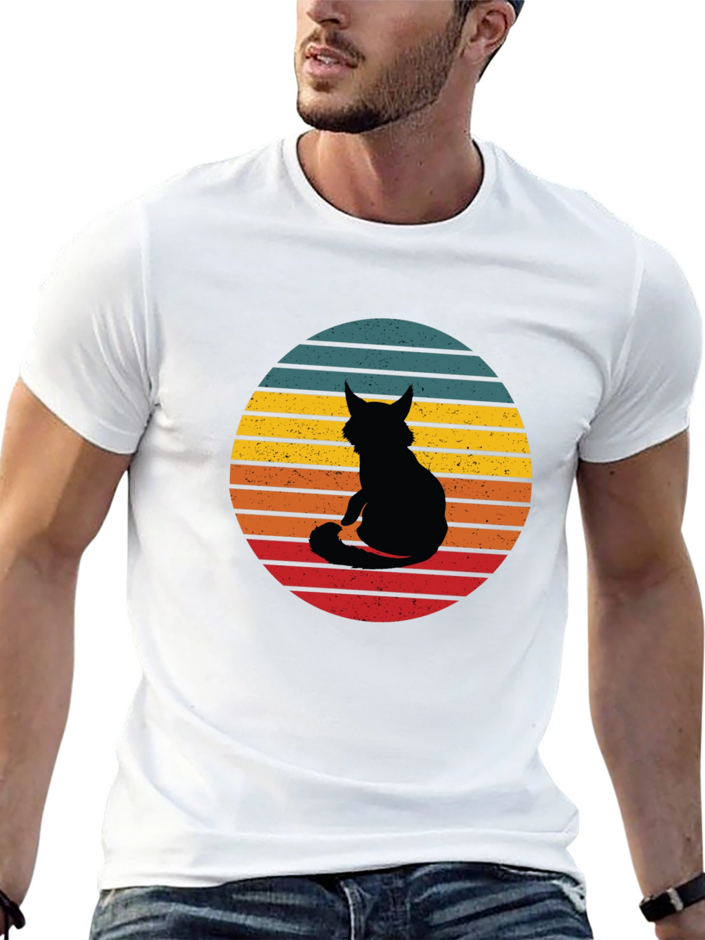 Retro Cat Silhouette T-Shirt