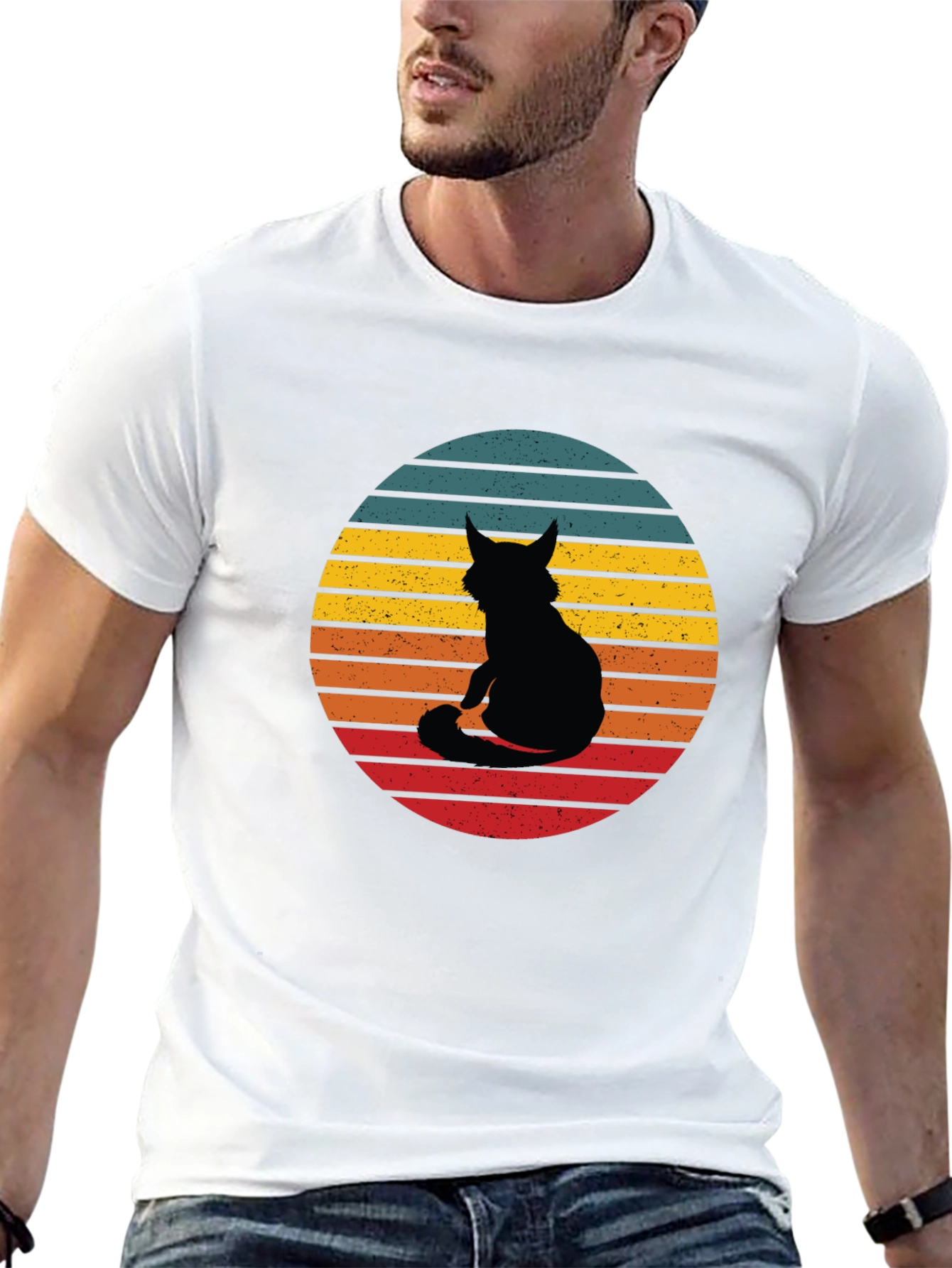 Retro Cat Silhouette T-Shirt