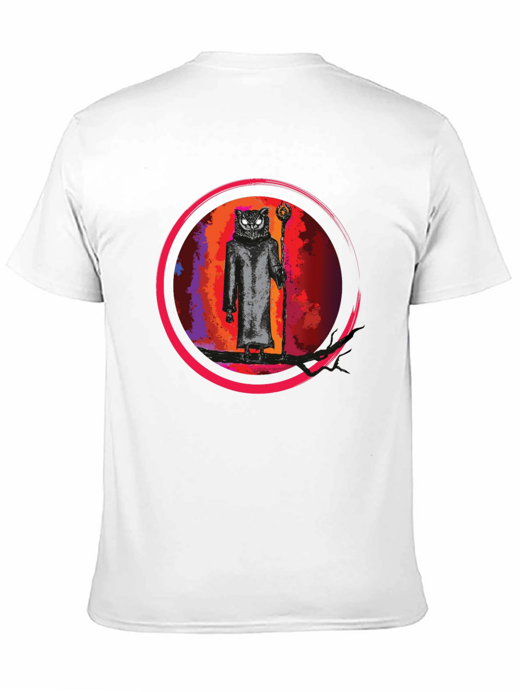 Wizard Owl Graphic Tee - Black Cotton Shirt