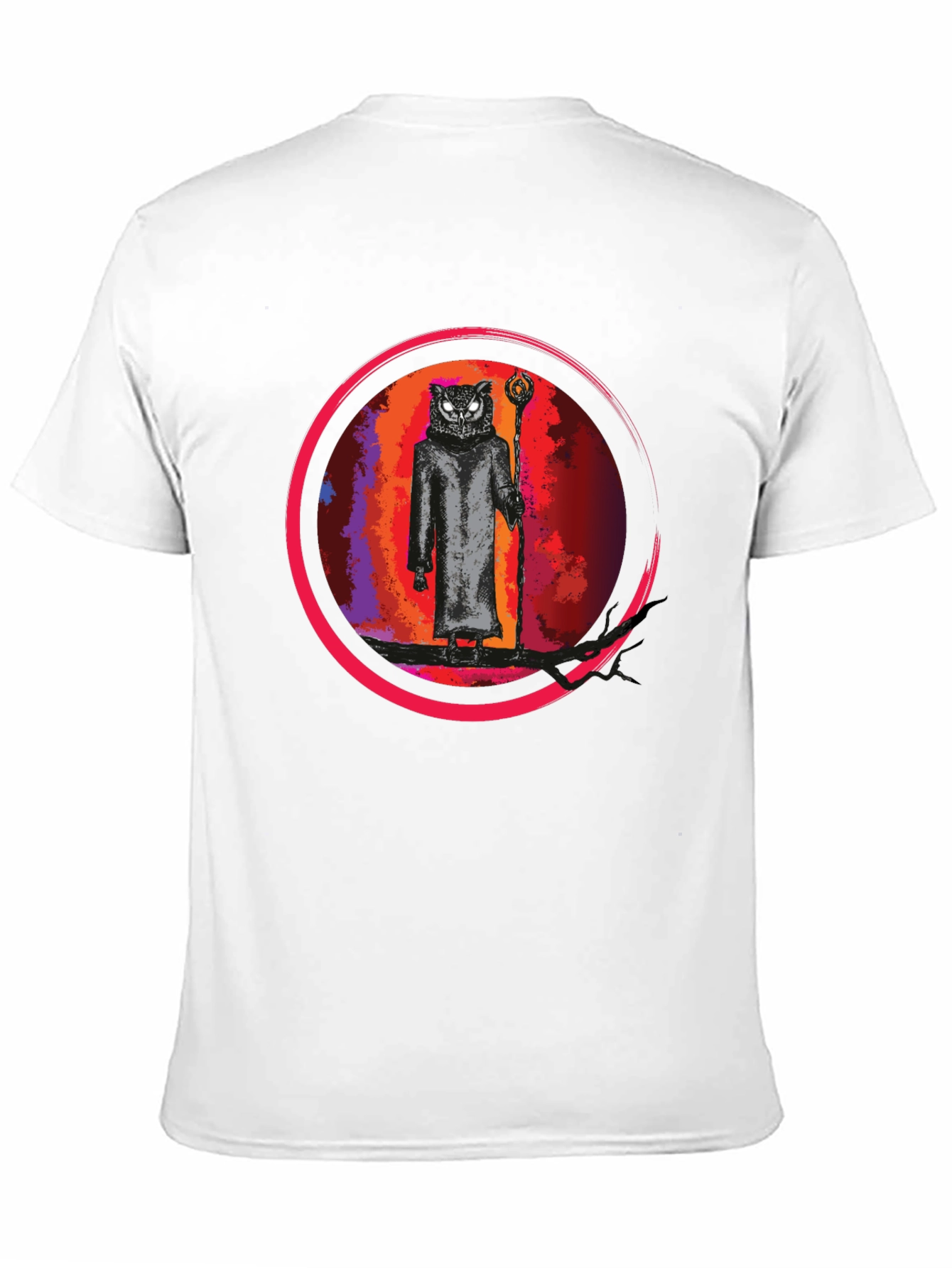 Wizard Owl Graphic Tee - Black Cotton Shirt