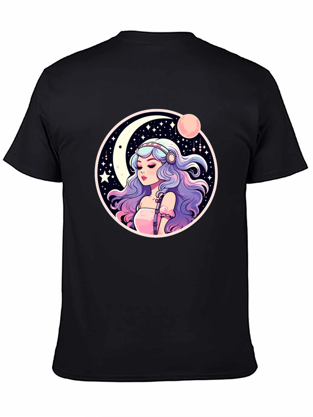 Anime Girl Moon & Stars Graphic Tee