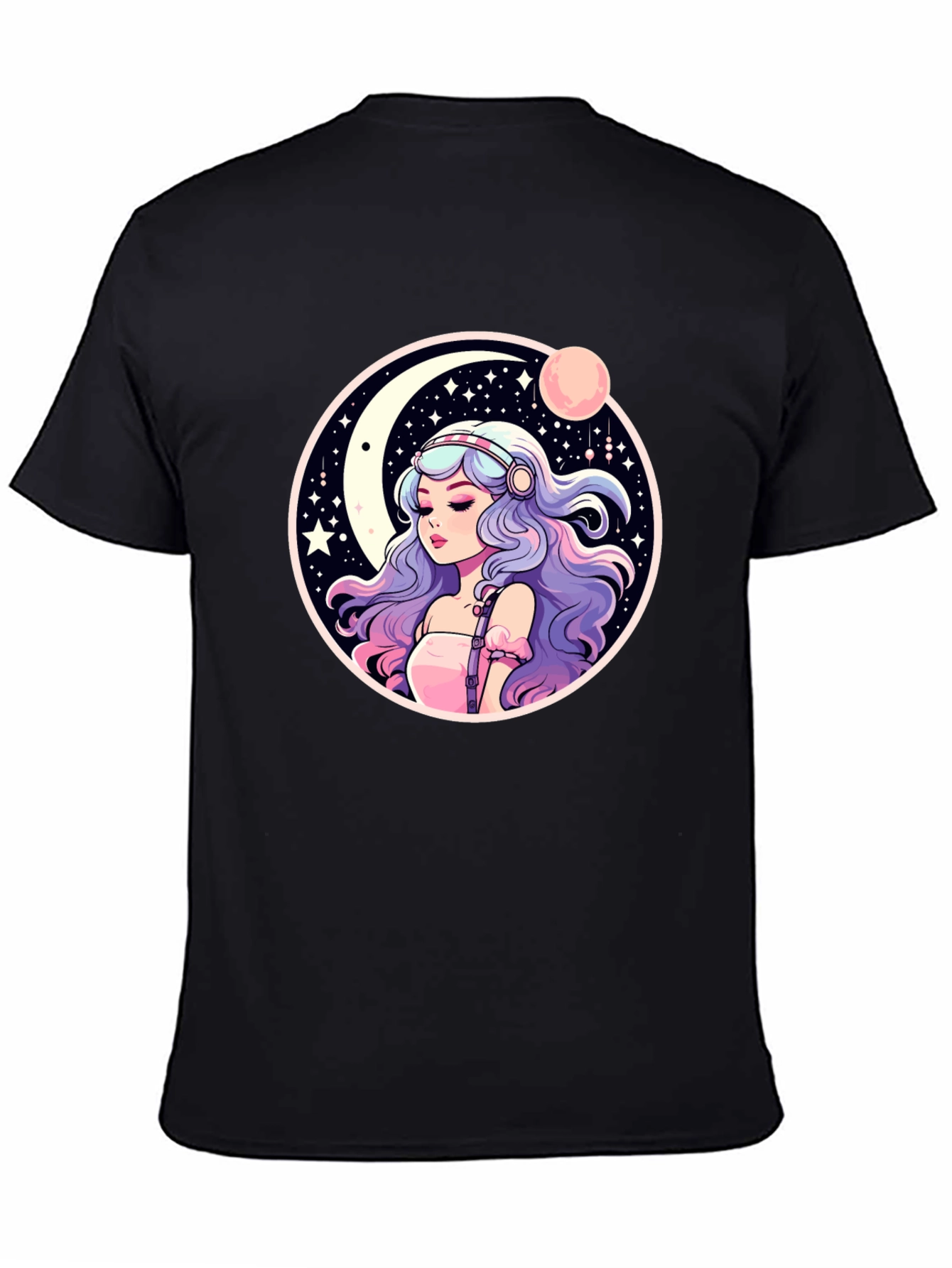 Anime Girl Moon & Stars Graphic Tee