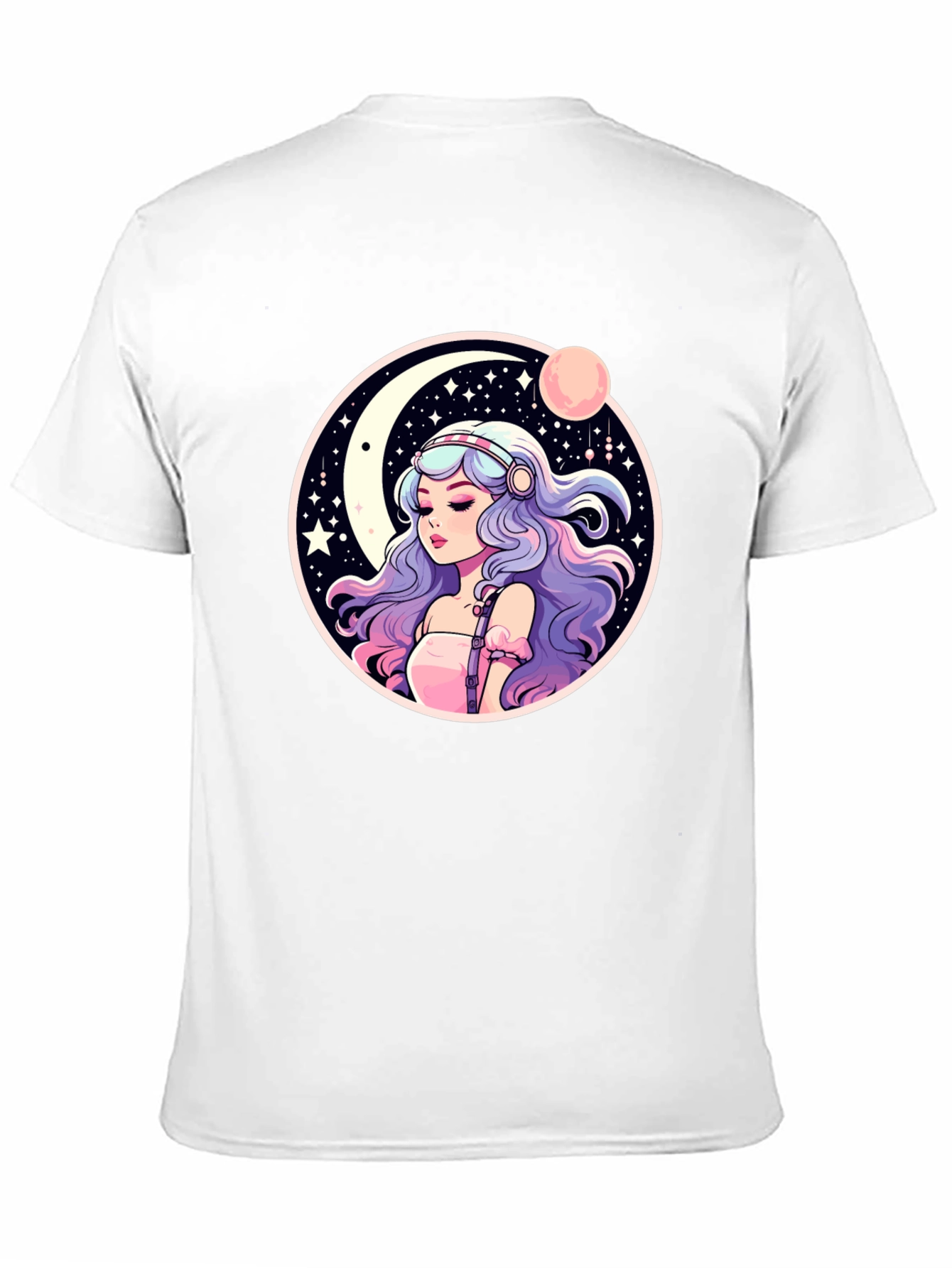 Anime Girl Moon & Stars Graphic Tee