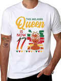 Melanin Queen 17th Birthday Black T-Shirt