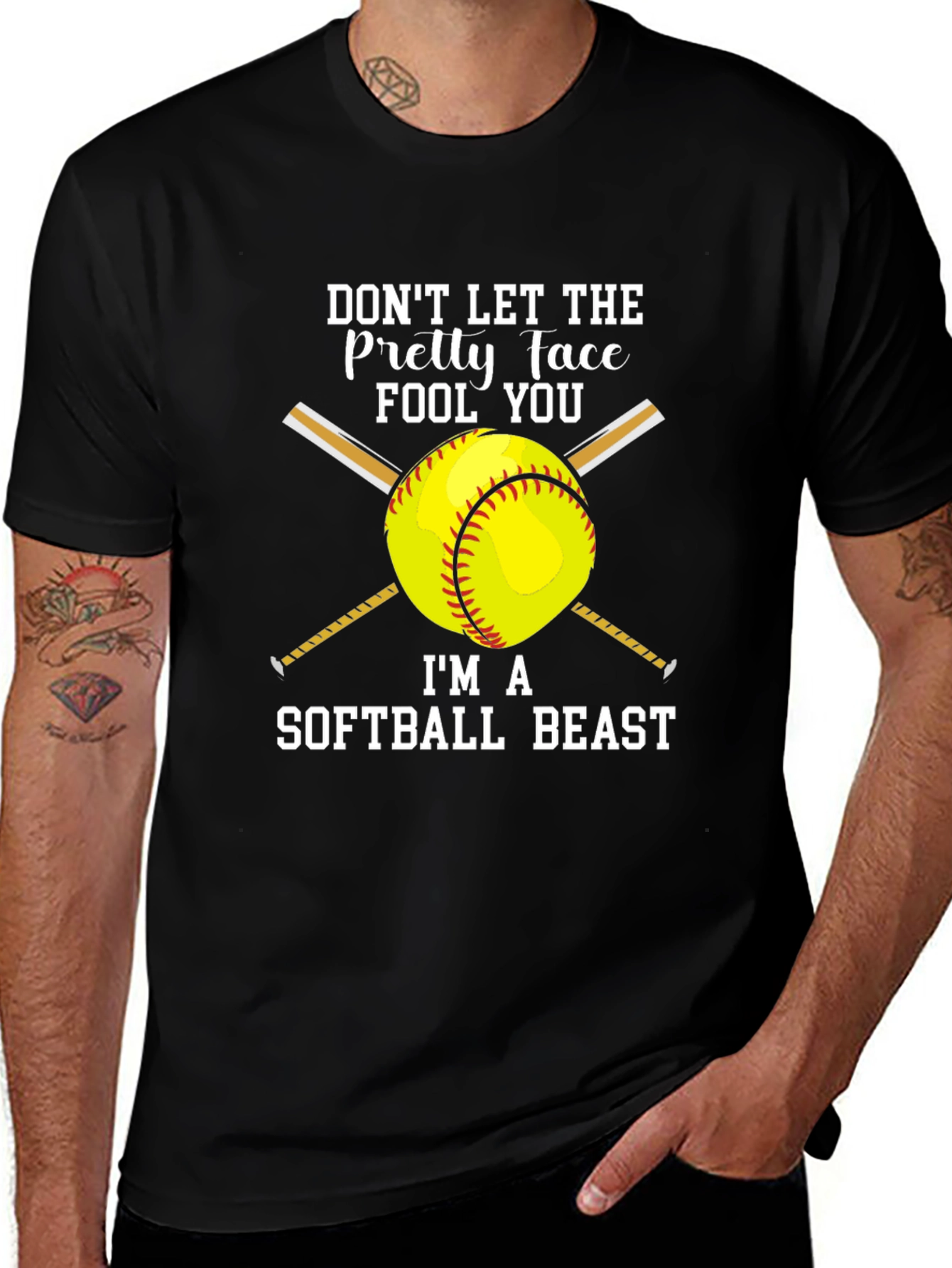 Softball Beast Graphic Tee - Dont Let the Pretty Face Fool You