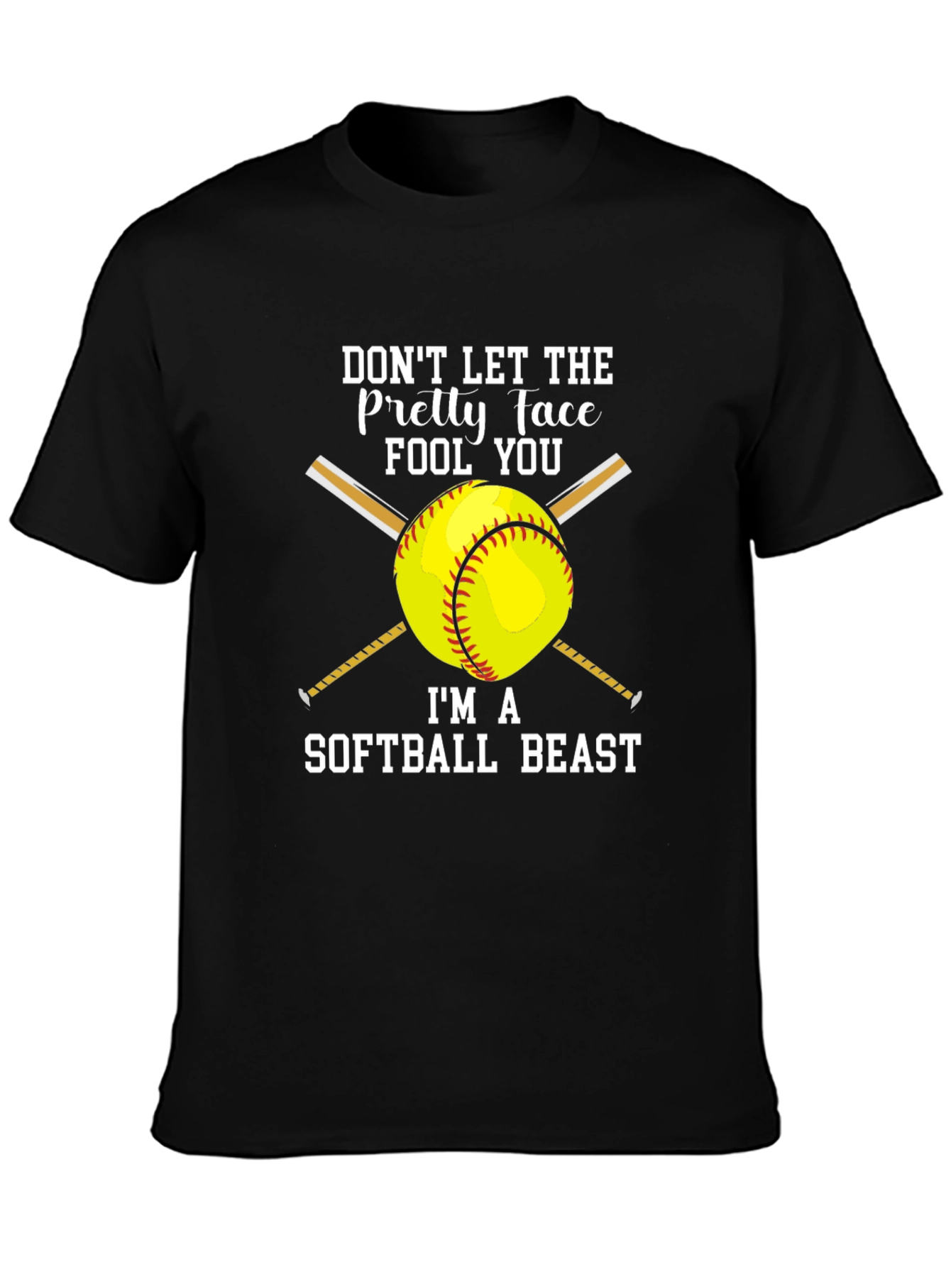Softball Beast Graphic Tee - Dont Let the Pretty Face Fool You