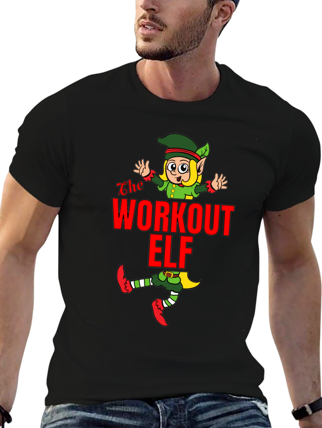 Workout Elf Graphic T-Shirt