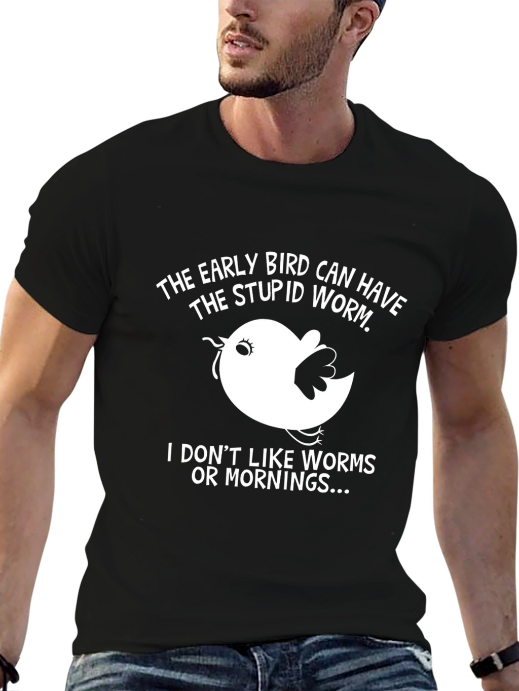 Early Bird Graphic Tee - Funny Slogan T-Shirt