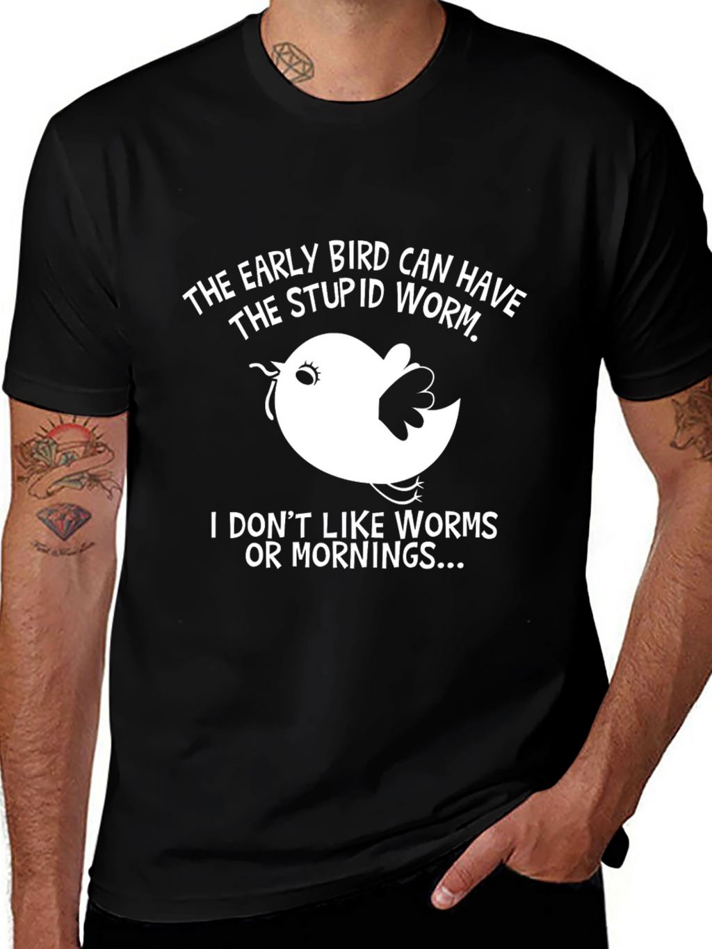 Early Bird Graphic Tee - Funny Slogan T-Shirt