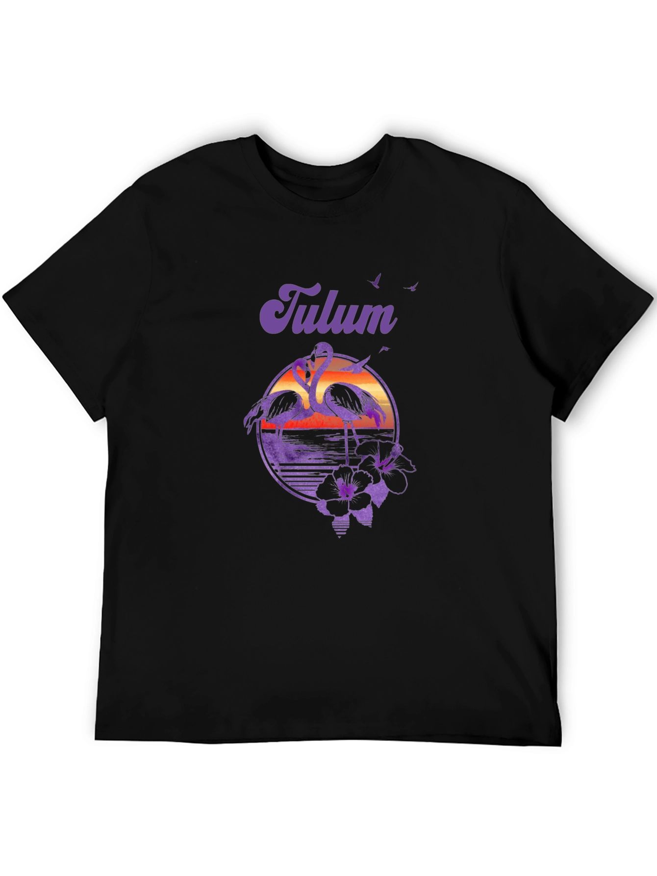 Tulum Flamingo Sunset Graphic Tee - Vacation Vibes