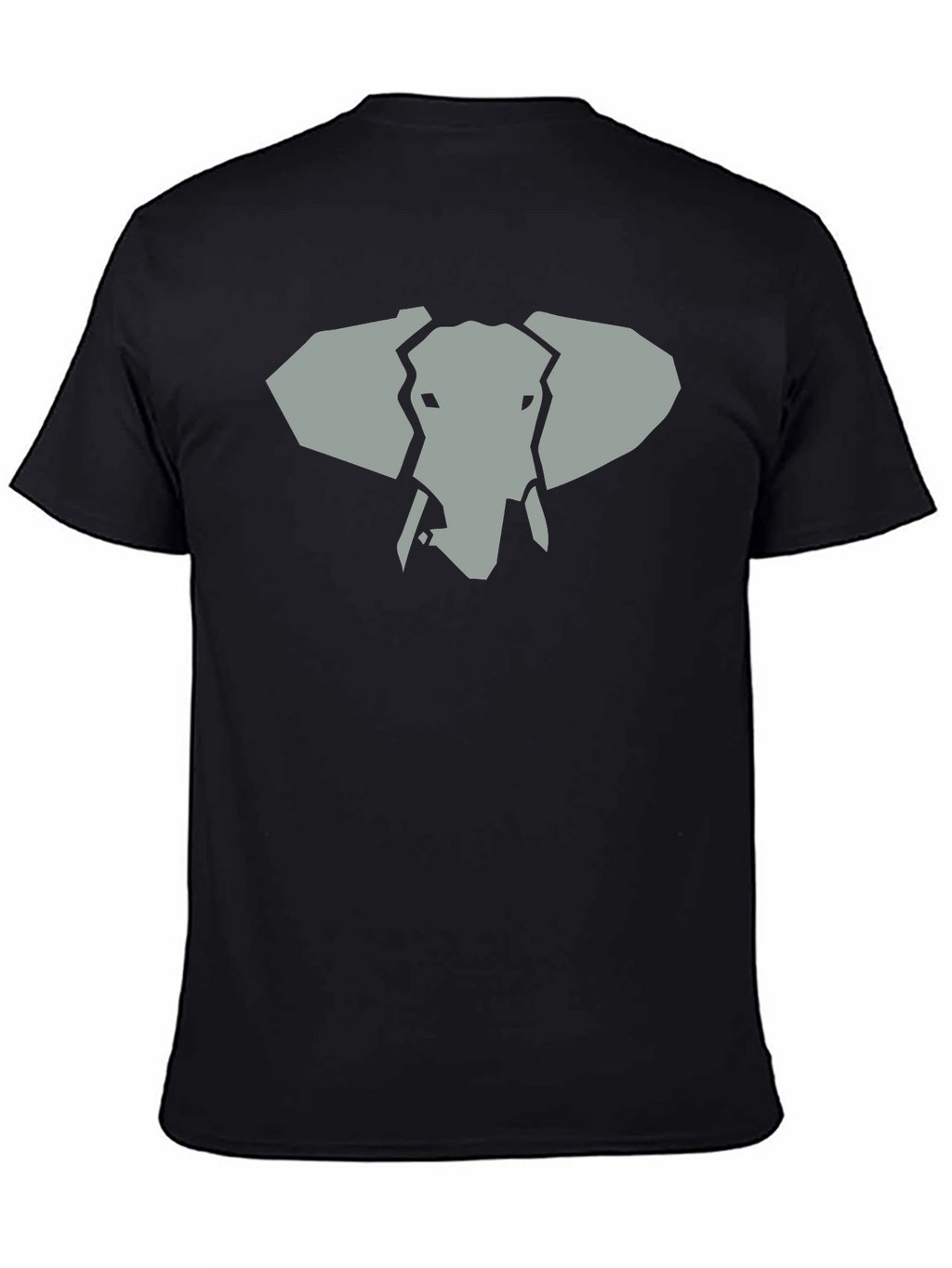 Geometric Elephant Graphic Tee - Black
