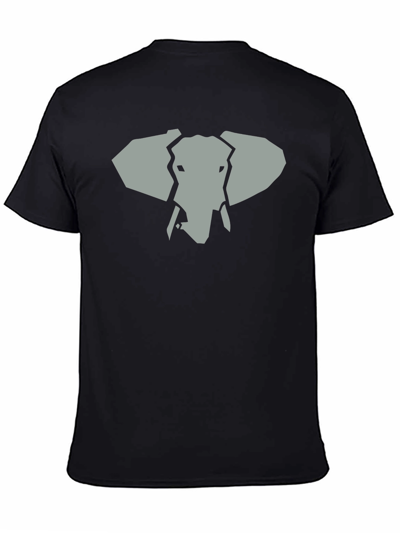 Geometric Elephant Graphic Tee - Black