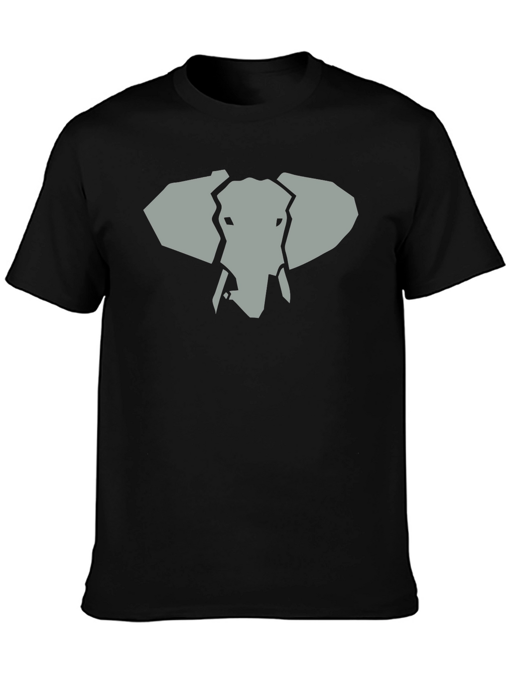 Geometric Elephant Graphic Tee - Black