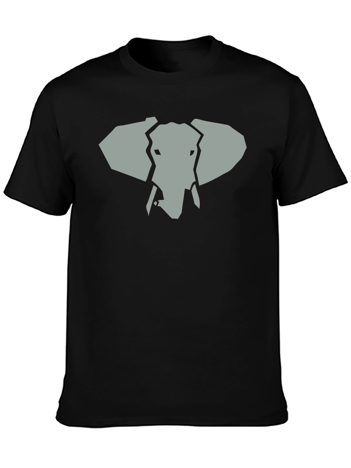 Geometric Elephant Graphic Tee - Black