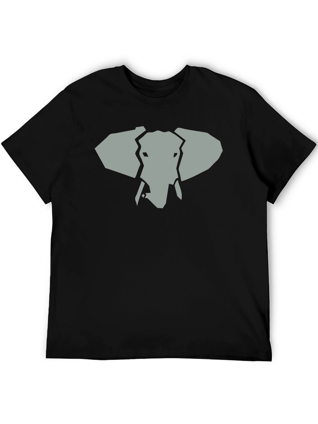 Geometric Elephant Graphic Tee - Black