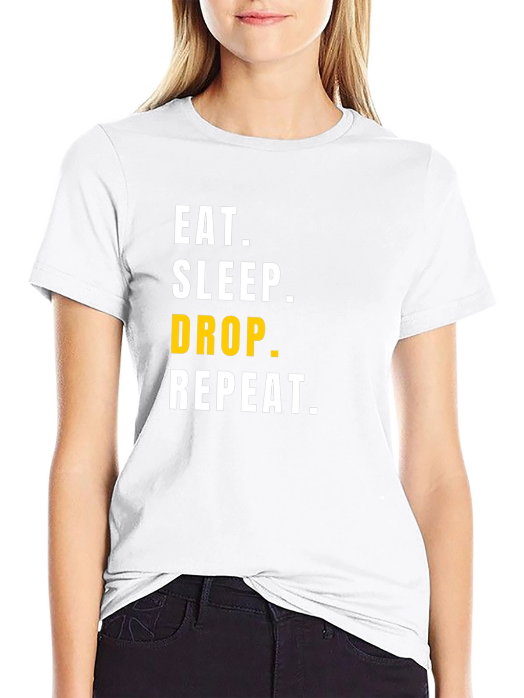 Eat Sleep Drop Repeat Mens Black Graphic Tee