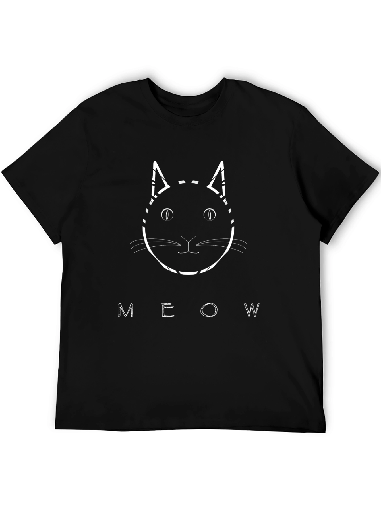 Meow Cat Graphic Tee - Stylish Black T-Shirt