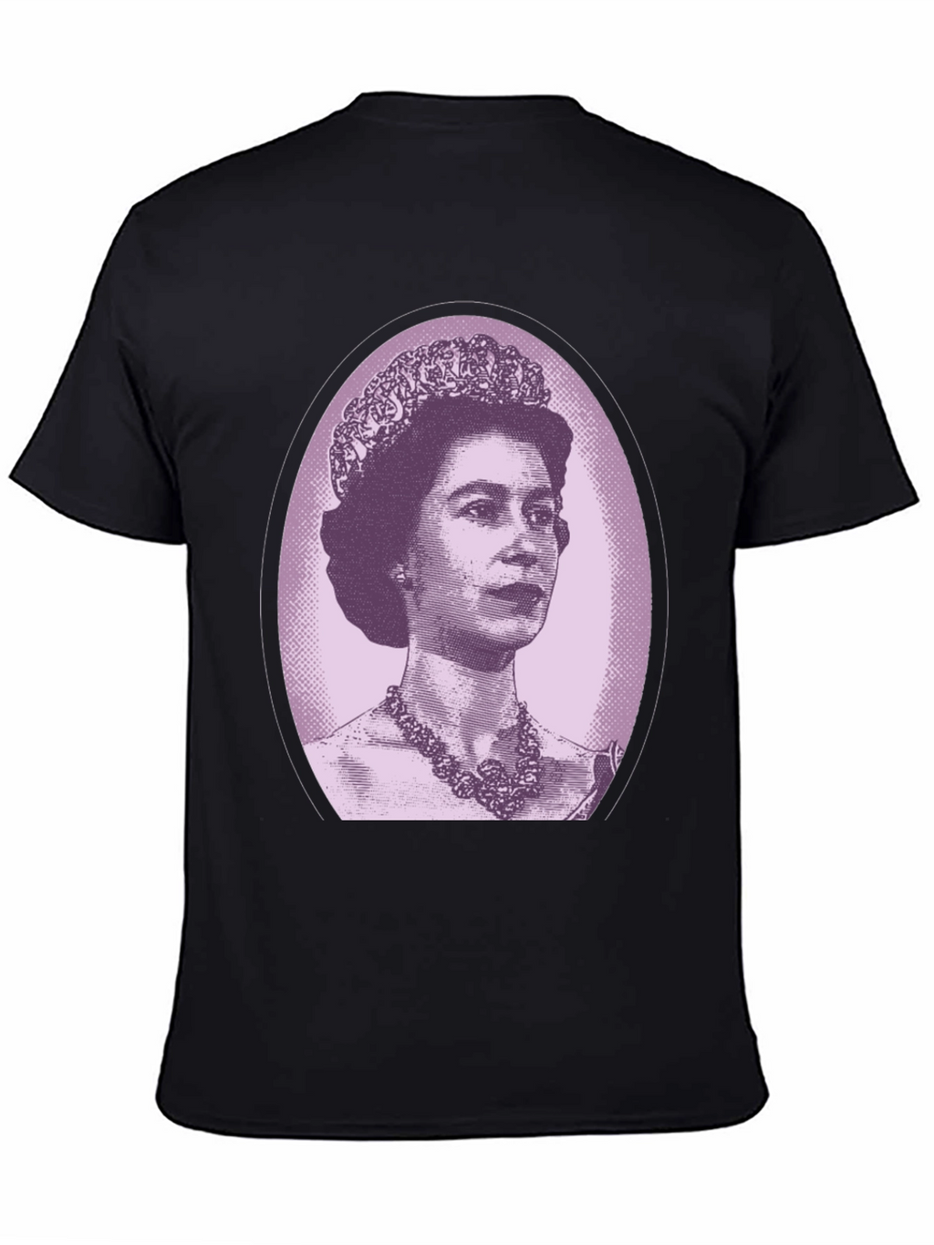 Queen Elizabeth Portrait Graphic Tee - Black