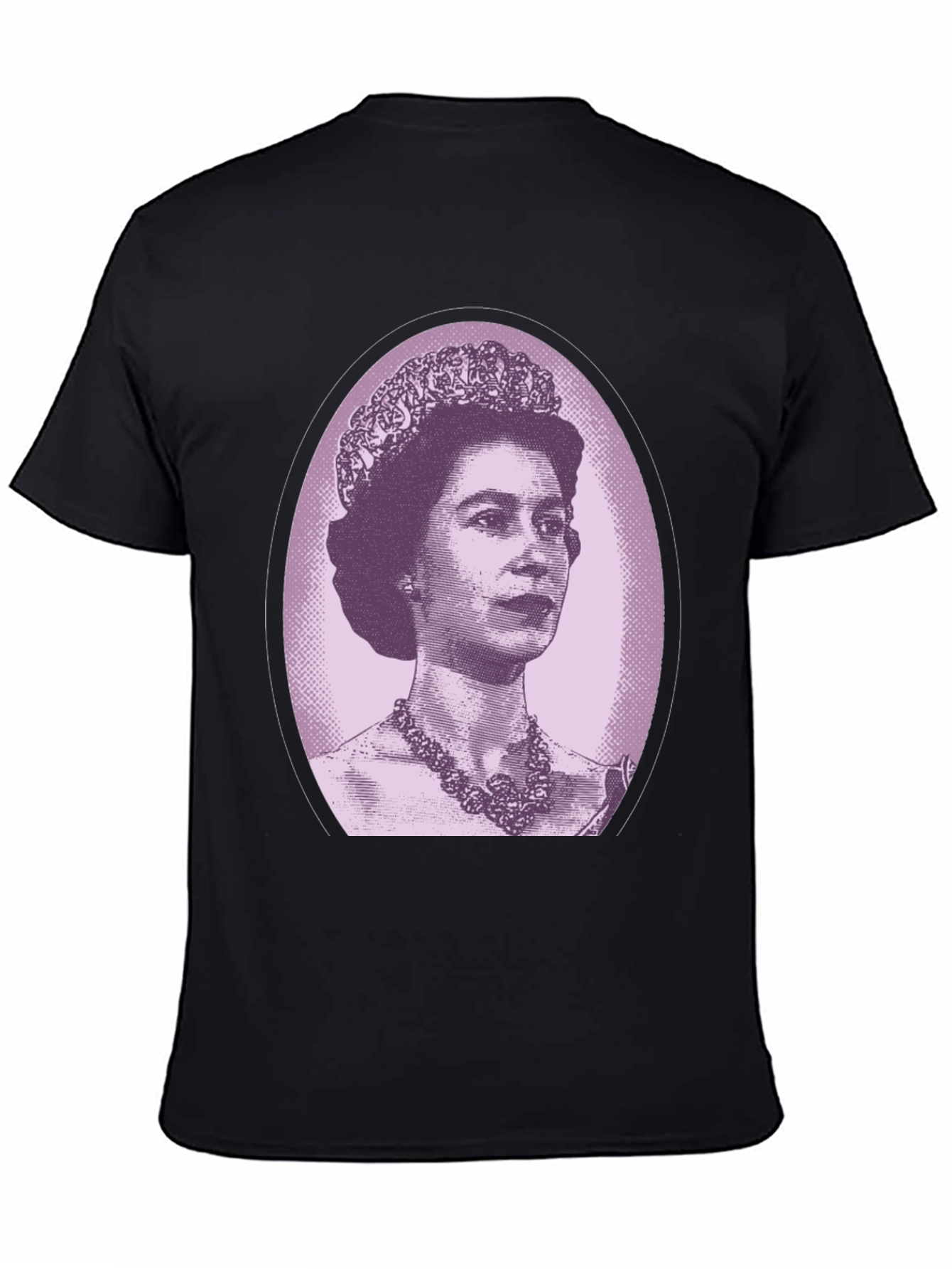 Queen Elizabeth Portrait Graphic Tee - Black