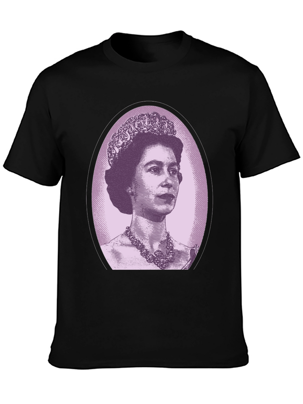 Queen Elizabeth Portrait Graphic Tee - Black