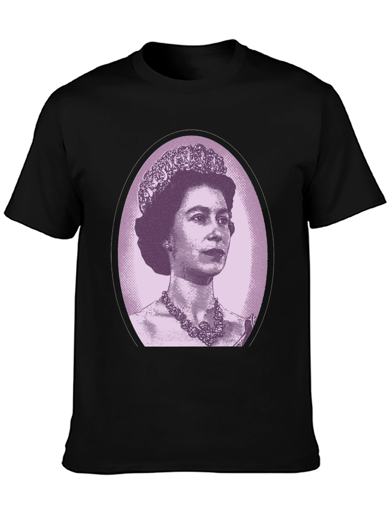 Queen Elizabeth Portrait Graphic Tee - Black