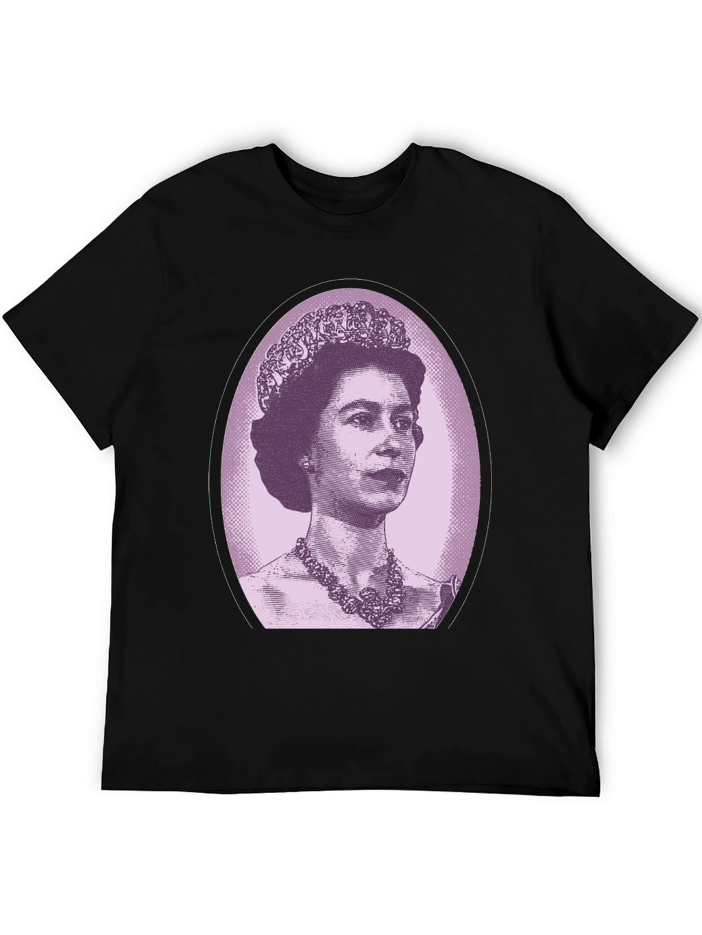 Queen Elizabeth Portrait Graphic Tee - Black