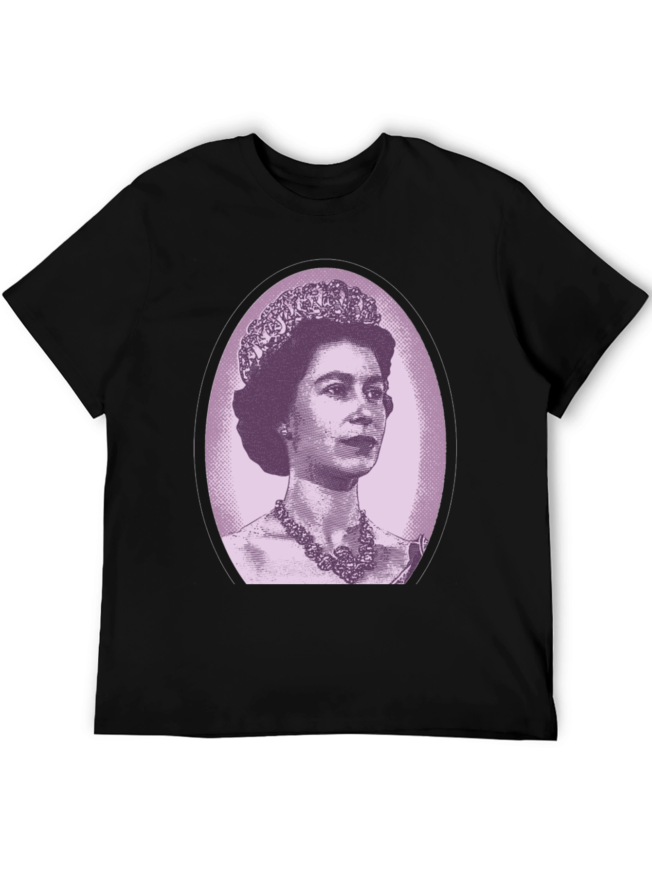 Queen Elizabeth Portrait Graphic Tee - Black