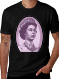 Queen Elizabeth Portrait Graphic Tee - Black