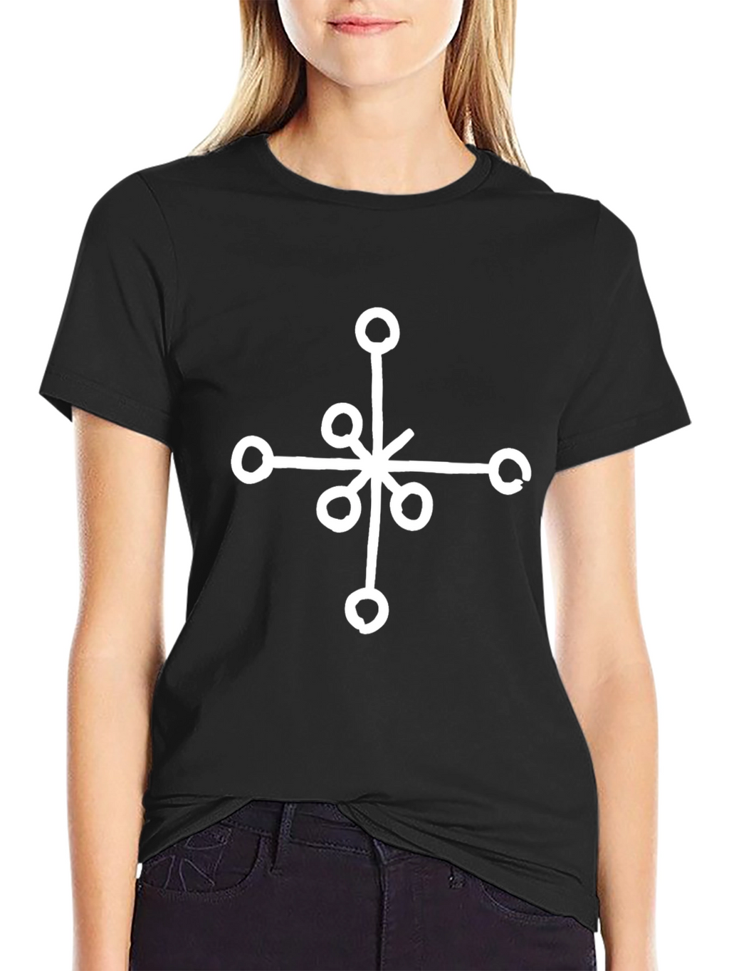 Symbol Graphic Print Black T-Shirt