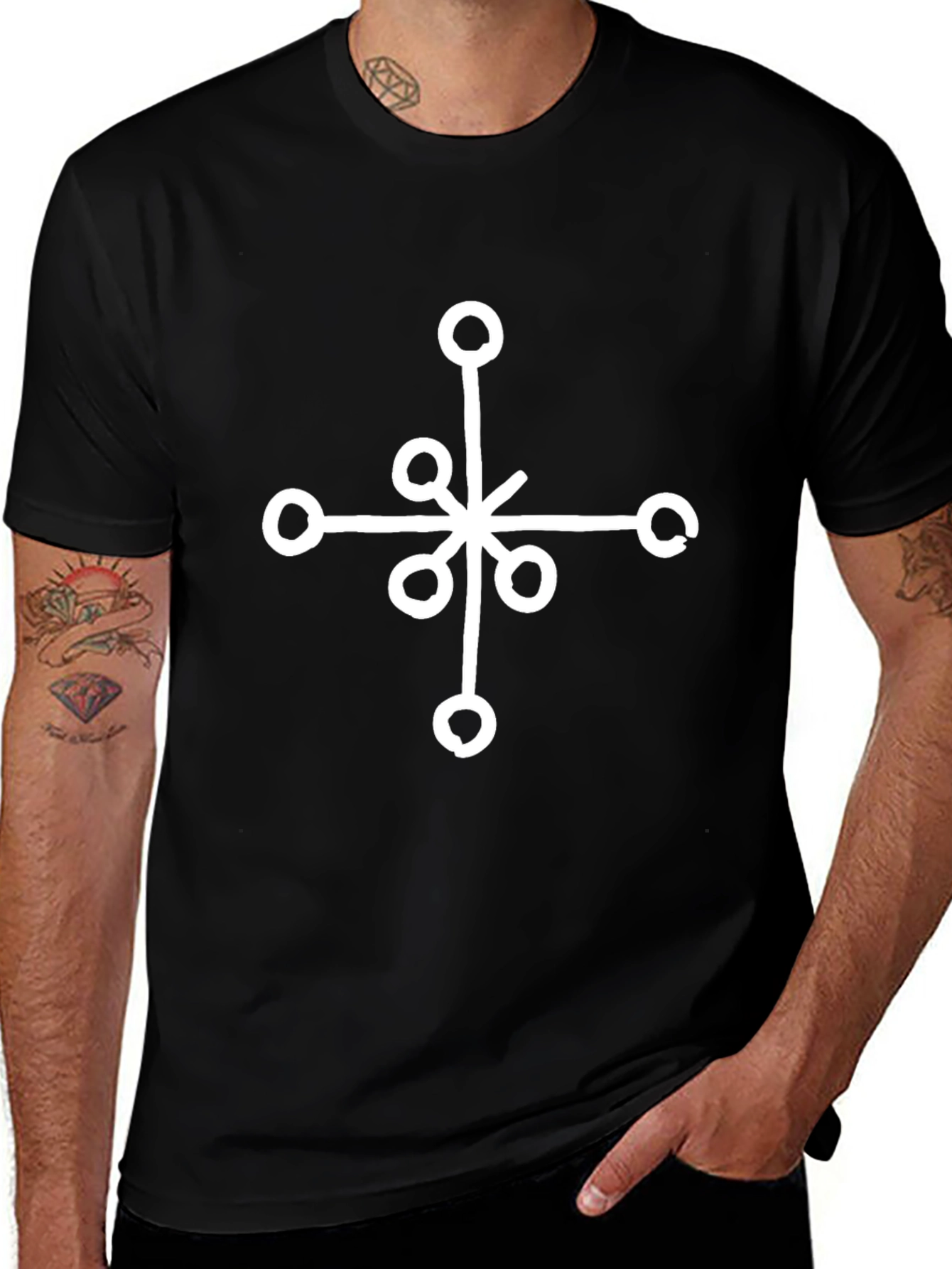 Symbol Graphic Print Black T-Shirt