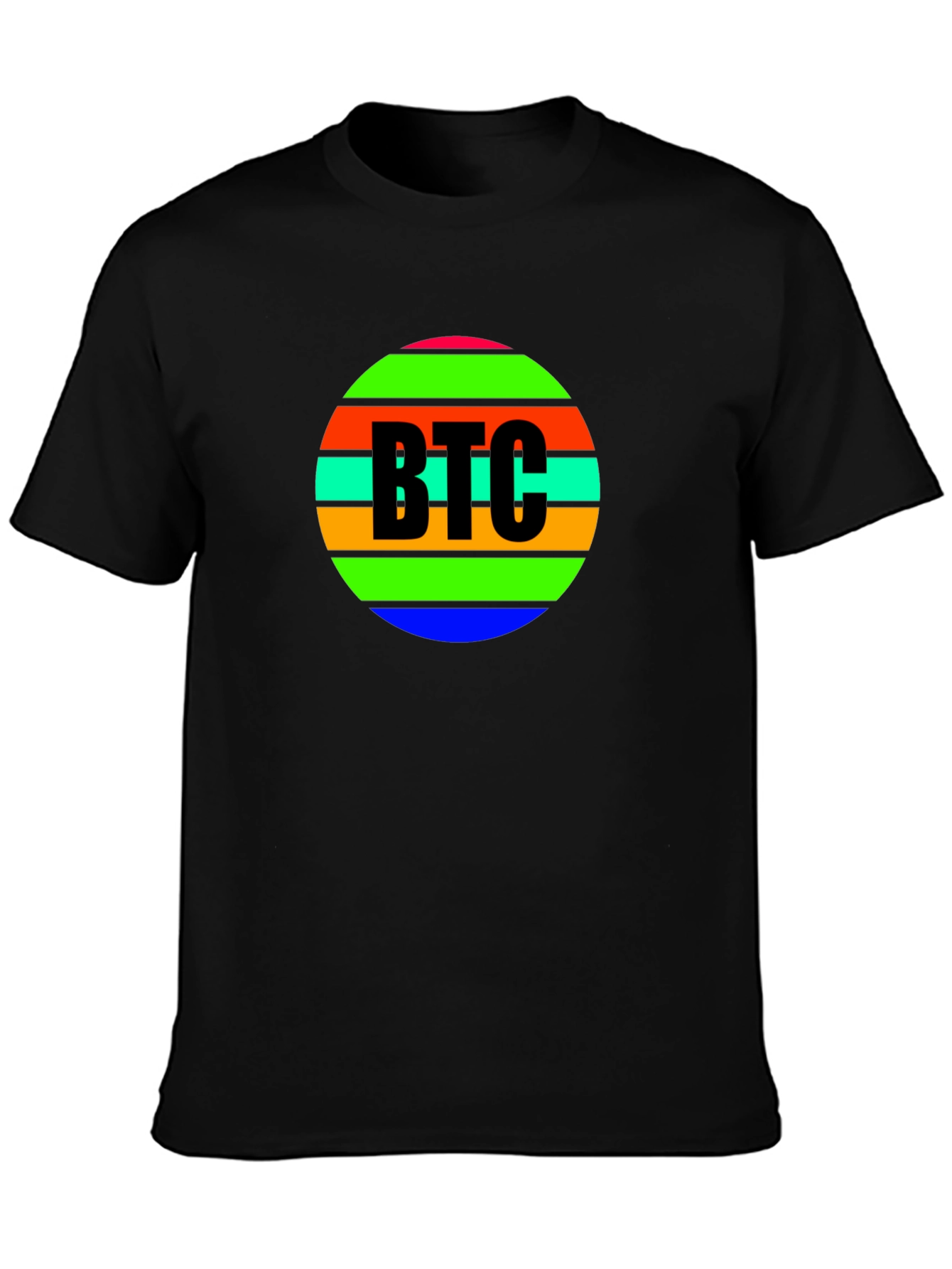 BTC Crypto Colorful Striped T-Shirt