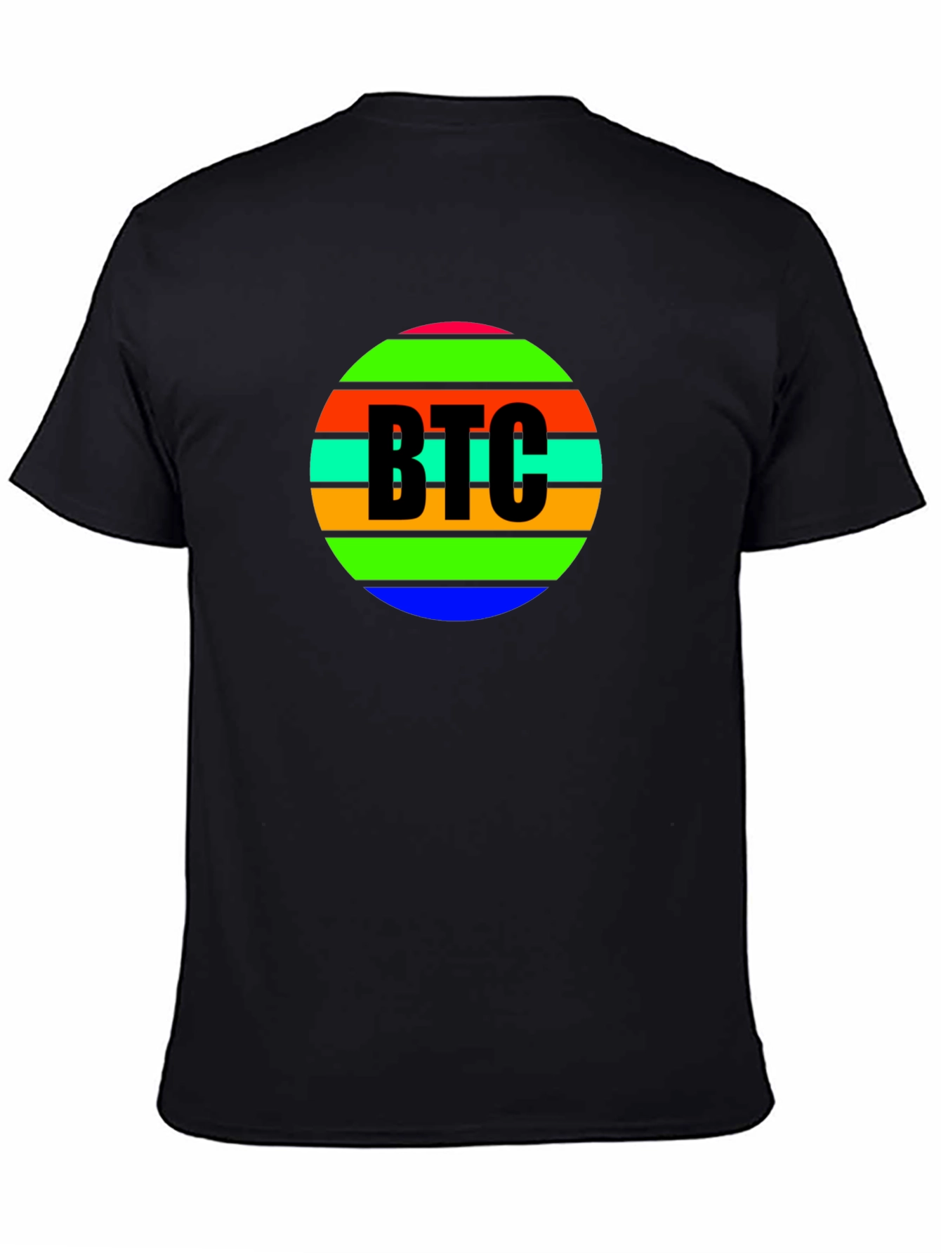 BTC Crypto Colorful Striped T-Shirt