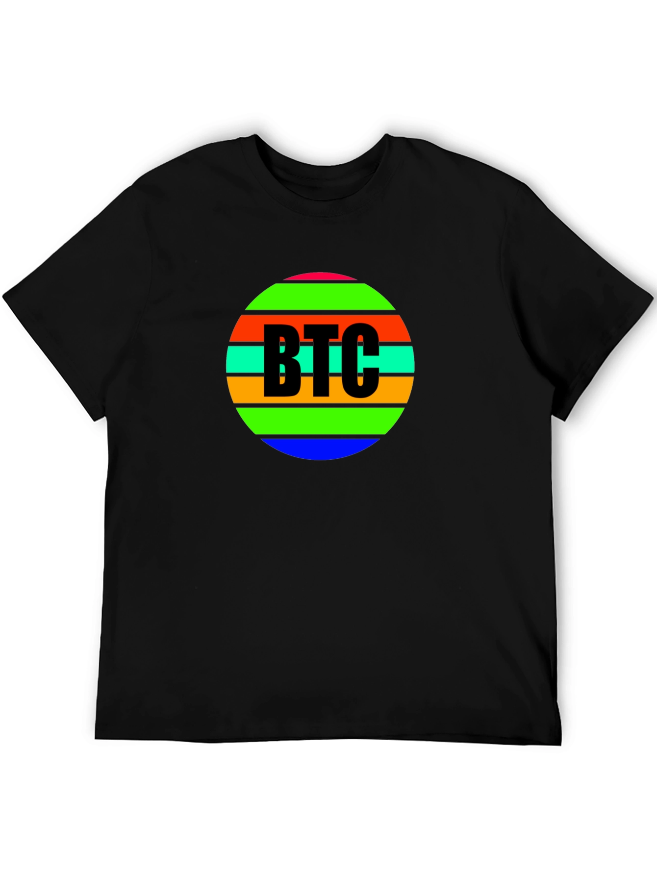 BTC Crypto Colorful Striped T-Shirt