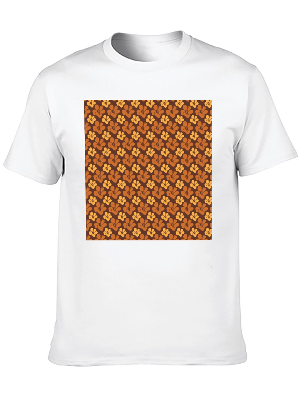 Retro Floral Pattern Black T-Shirt