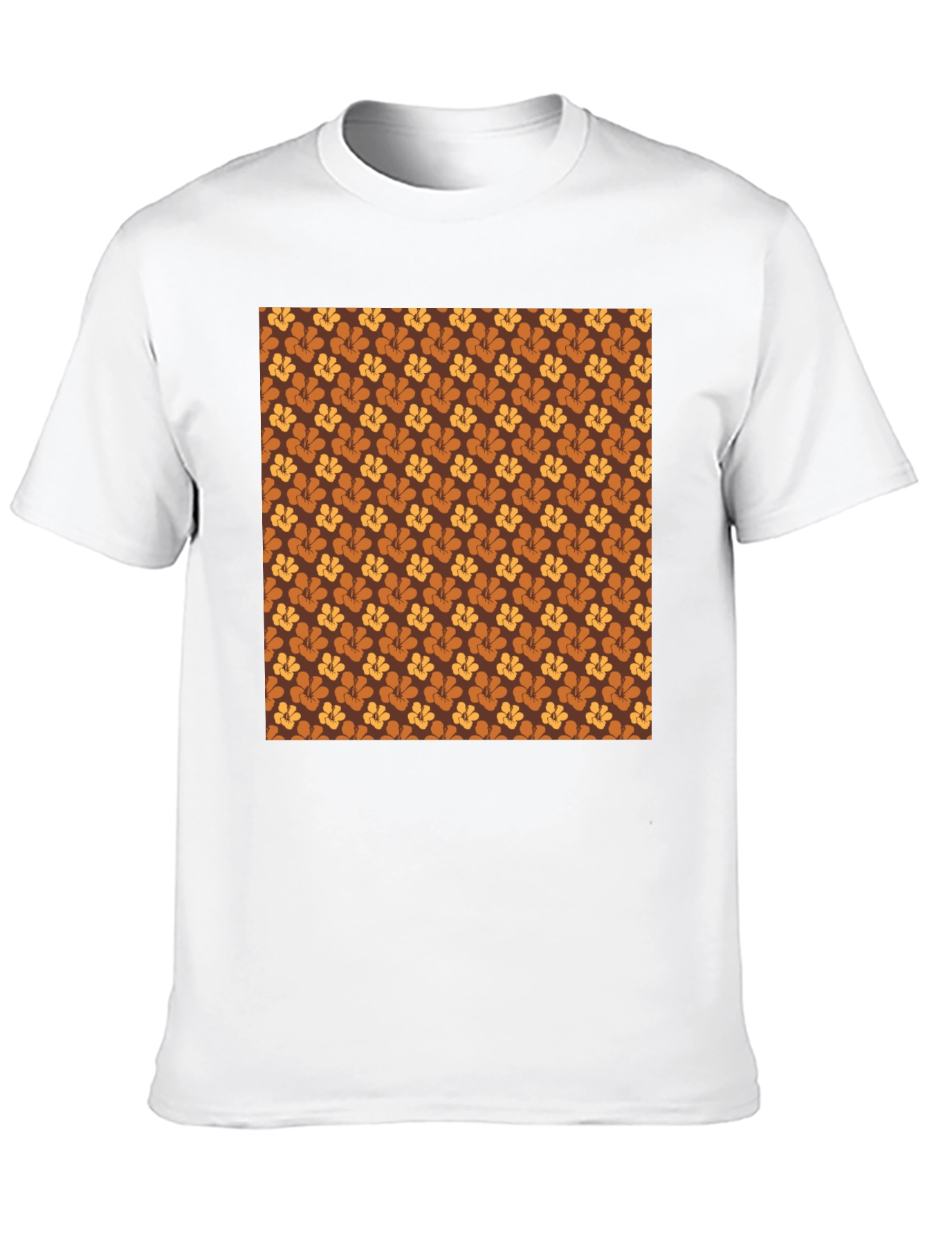 Retro Floral Pattern Black T-Shirt