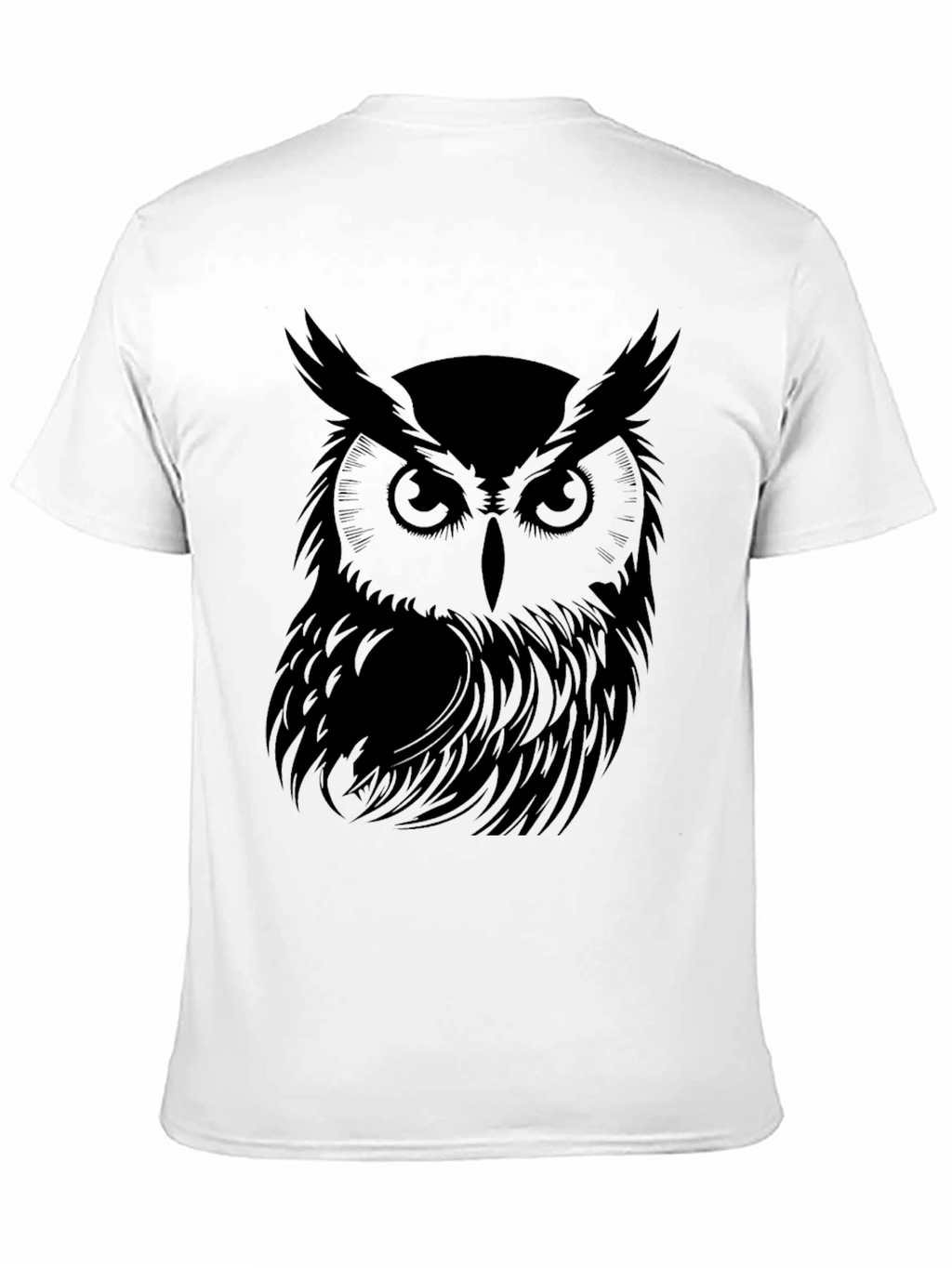 Mens Black Owl Graphic T-Shirt