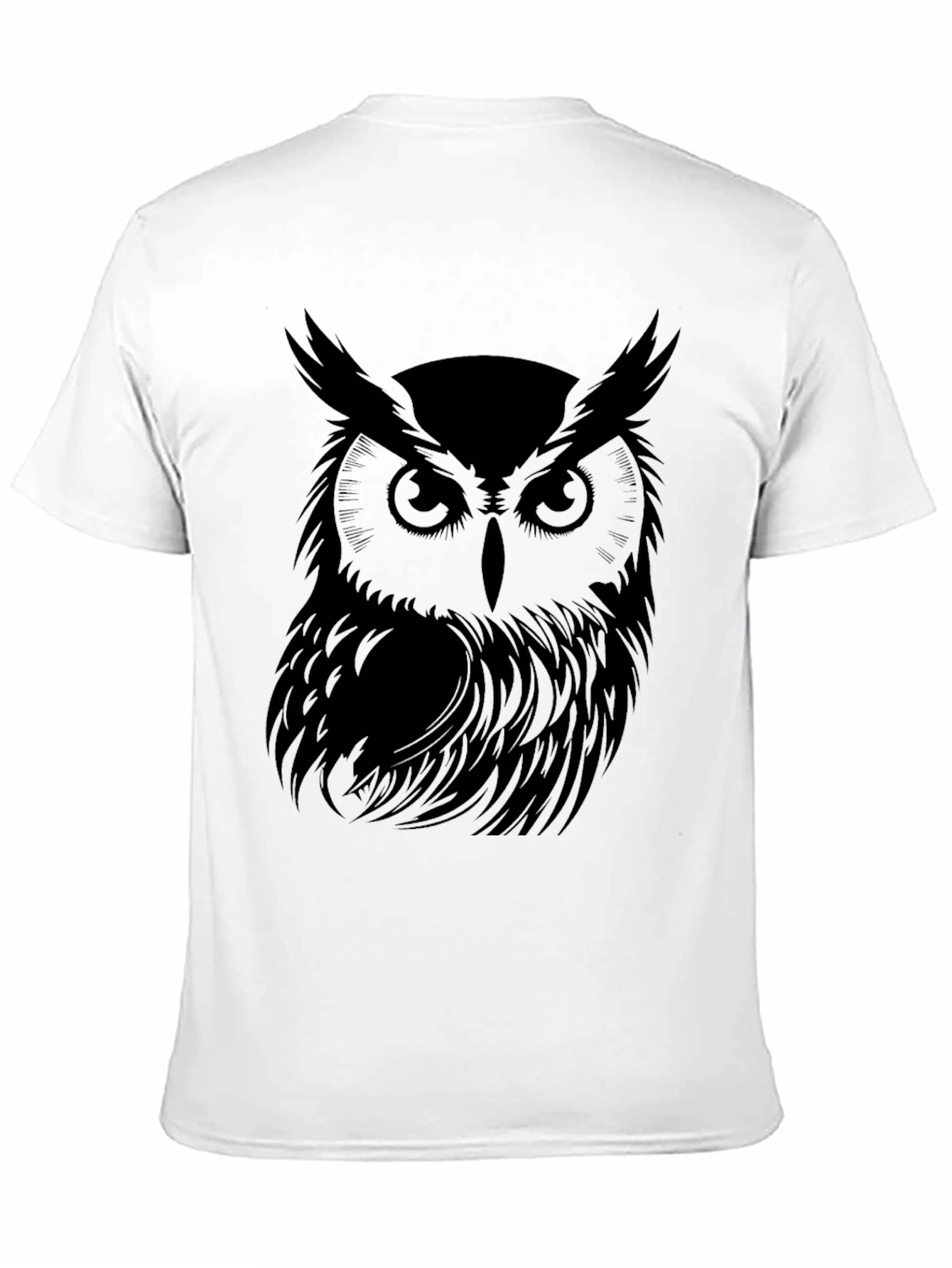 Mens Black Owl Graphic T-Shirt