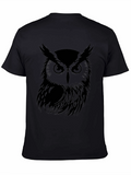 Mens Black Owl Graphic T-Shirt