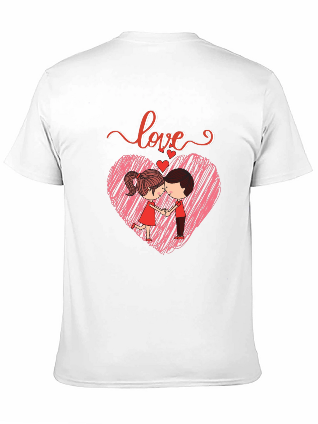 Love Heart Couple Graphic Print T-Shirt
