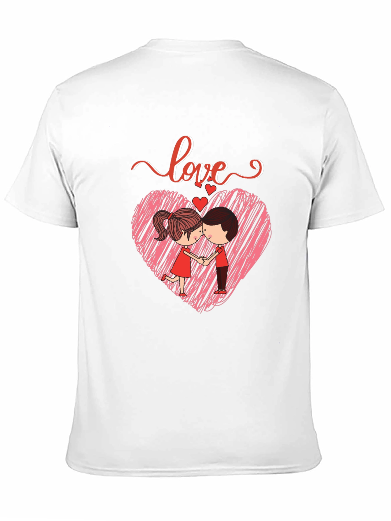 Love Heart Couple Graphic Print T-Shirt